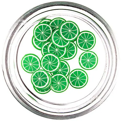 Narezané limetky na zdobenie nechtov - zelené